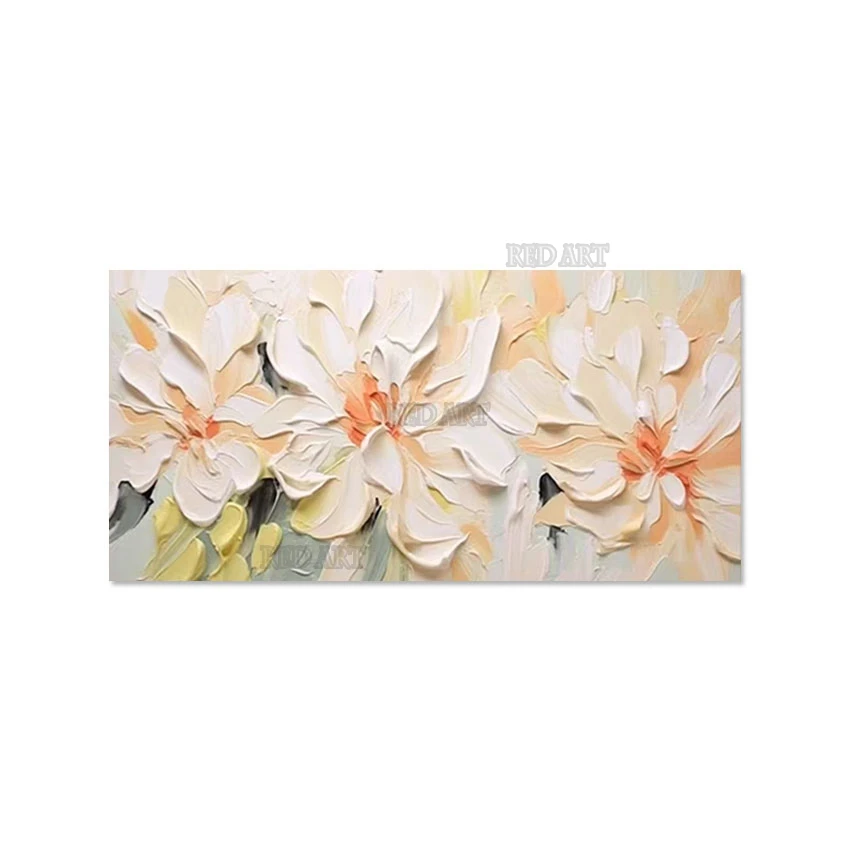 

Декор для гостиной, большой нож, цветы, холст, картина, безрамный постер для стены, абстрактная роскошная картина маслом, толщина акрила