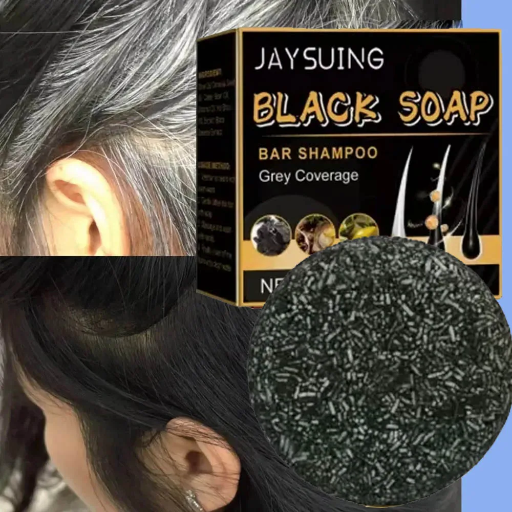 صابون أسود قاتل الشعر الأبيض، يزيل الشعر الرمادي ويعيد لون الشعر الطبيعي في أسبوع