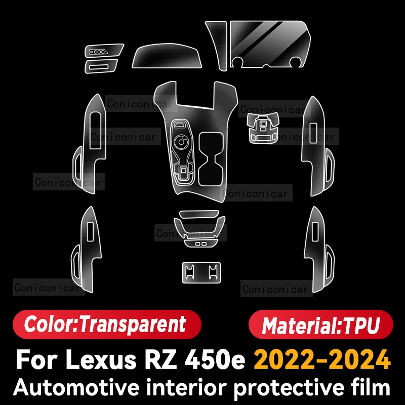 For LEXUS RZ 450e 2022-2024 Car Interior Center Console Instrument Dashboard Protective Film Anti-scratch Sticker Accessories