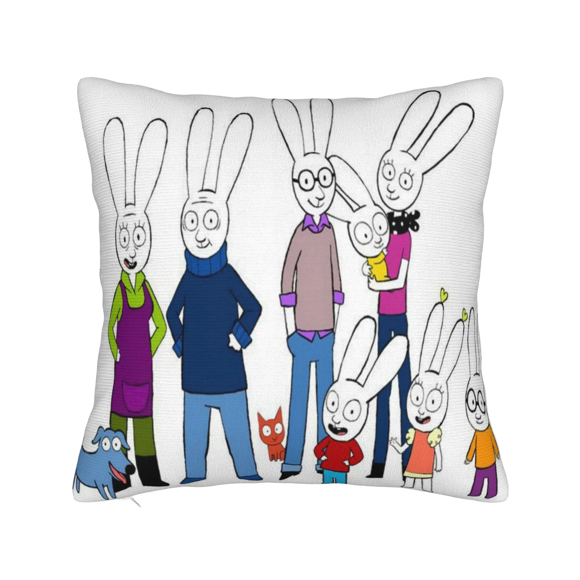 Simon Super Rabbit Printed Pillowcase Cushion Cover  Throw Pillow Cover Warm Home Decor Square Multiple Sizes