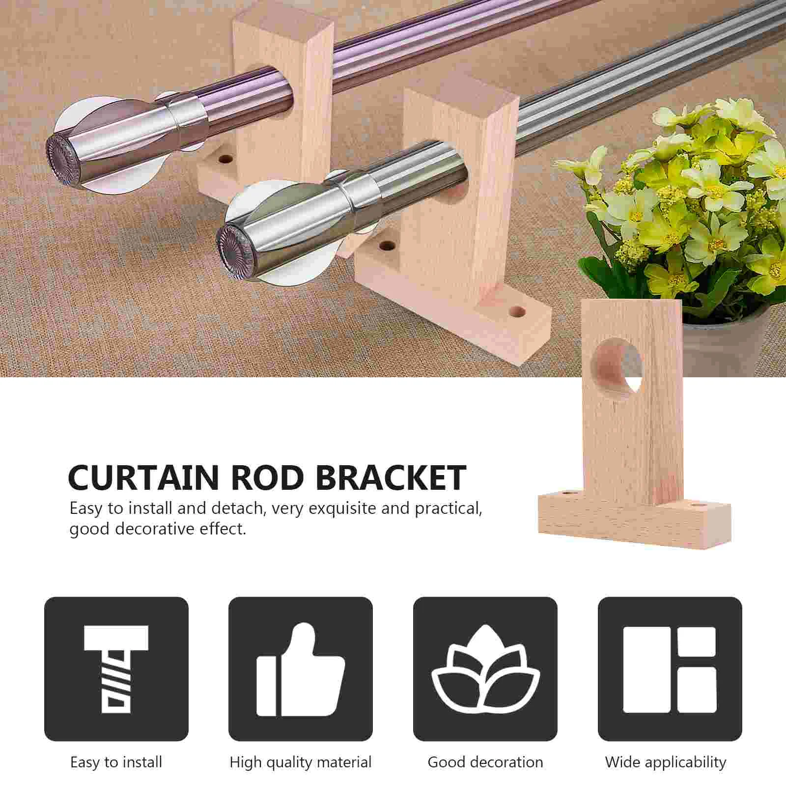 2 Pcs Roman Pole Bracket Curtain Bar Curtains Rod Without Drilling Support for Shower Bath Ceiling Extendable Bars