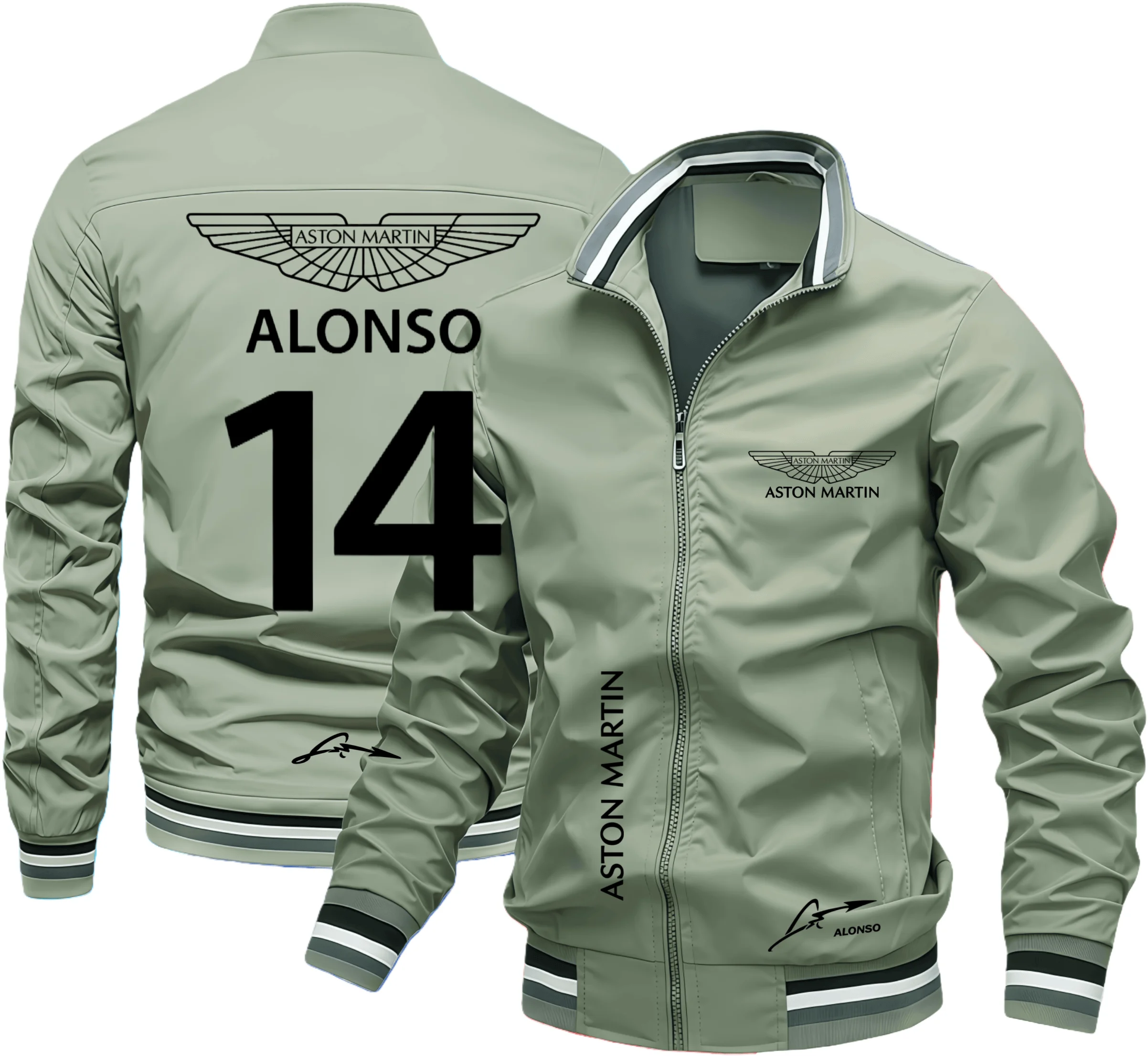 2025 أستون مارتن سائق إسباني ألونسو 14 سترة مطبوعة مقاومة للرياح Y2K