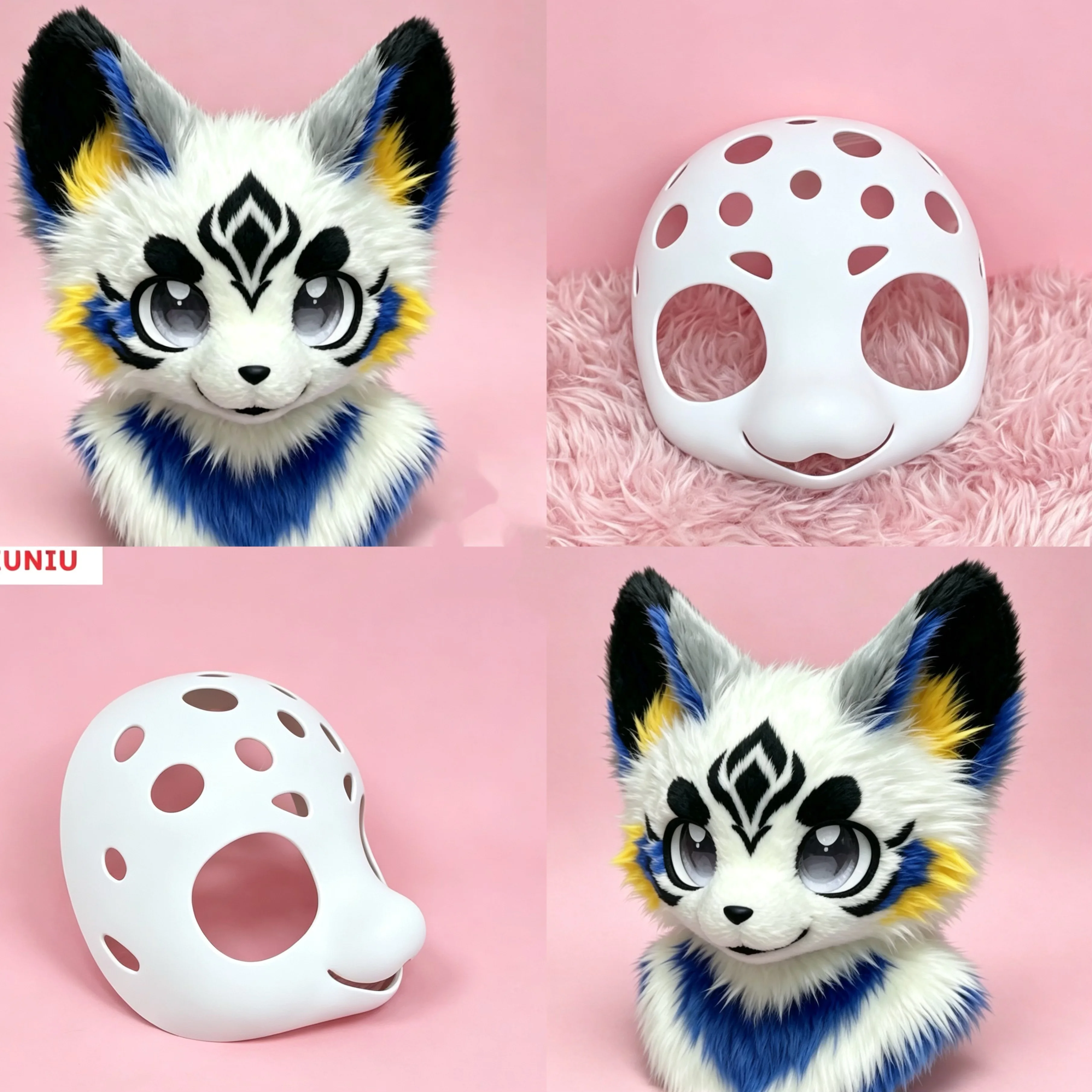 

PP Material Kemono Base Mask Cute Canine Medium Long Kiss Beast Suit Skull Wangcai