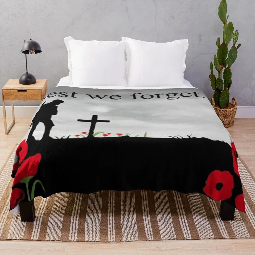 

Lest We Forget - Remembrance Day Throw Blanket Nap Summer Beddings Furry Blankets