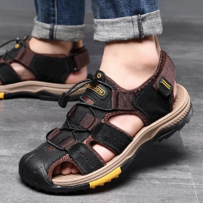 Summer Roman Men's Sandals Comfortable Elastic Band Non-slip Shoes Thick Bottom Anti-Collision Slippers Sandalias Verano Hombre