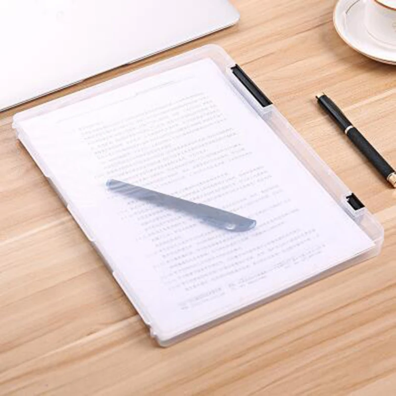 Waterproof File Storage Boxes Portable PP Transparent Document Paper Sorting Clear Filling for Case Box Protect Document