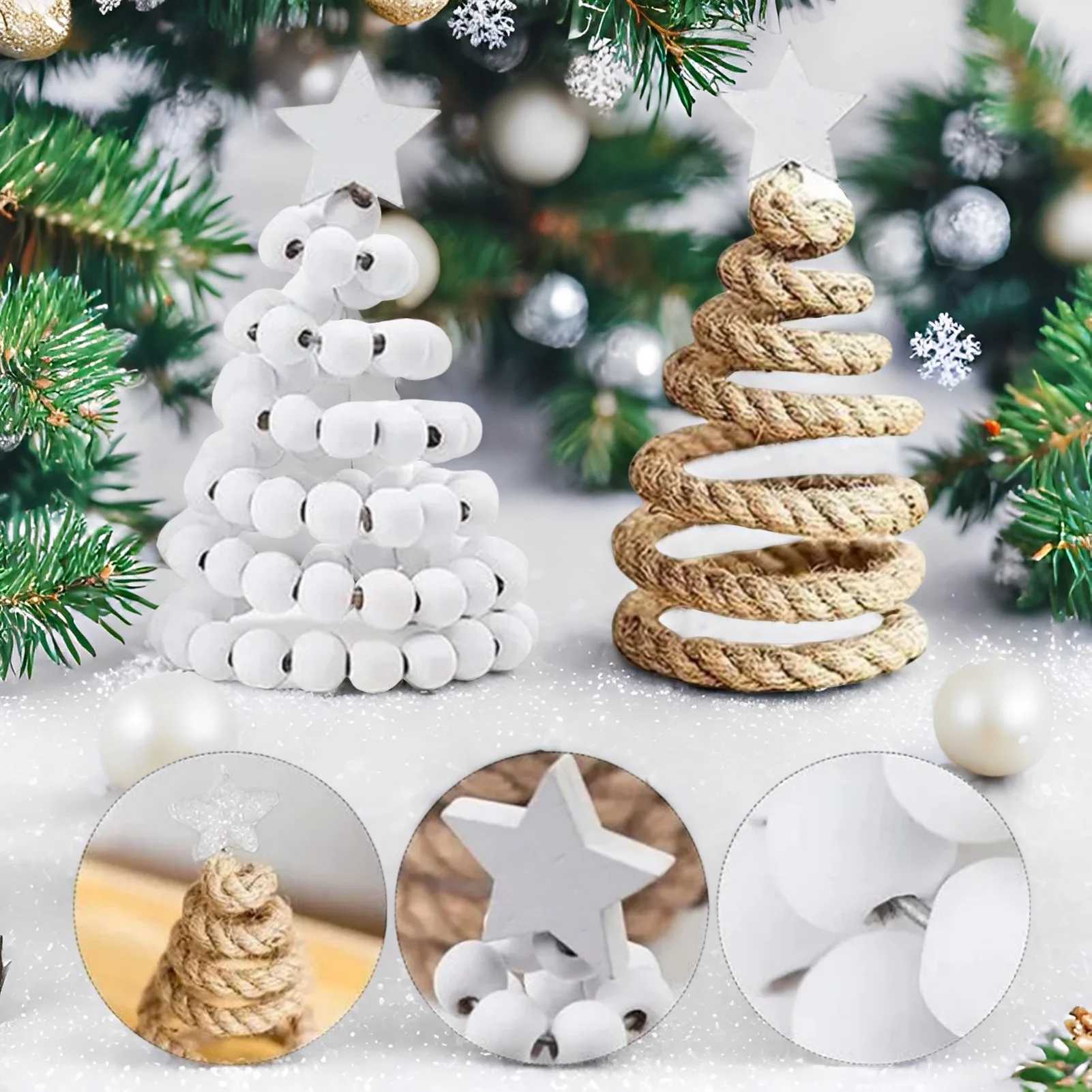 

17cm Mini Christmas Tree Ornament Creative Wooden Star Tree Desktop Figure Xmas Navidad New Year Festival Party Decorations 2025