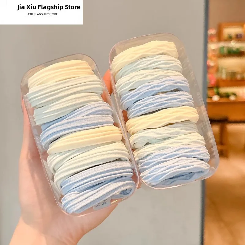 

High Elastici Durable Hair Ties for Women Sea Salt Blue Elastic Hair Ba Hair Ba with Leather Covers for High Ponytail