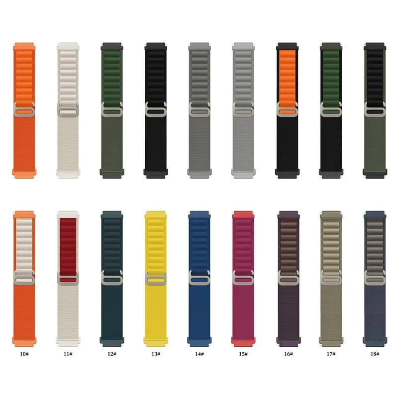 20 22 مللي متر جبال الألب حلقة لساعة سامسونج جالاكسي 7/FE/6/5 Pro/4 الكلاسيكية 44/40 مللي متر 45 مللي متر النايلون الفرقة سوار لساعة هواوي GT5/4/3/2e