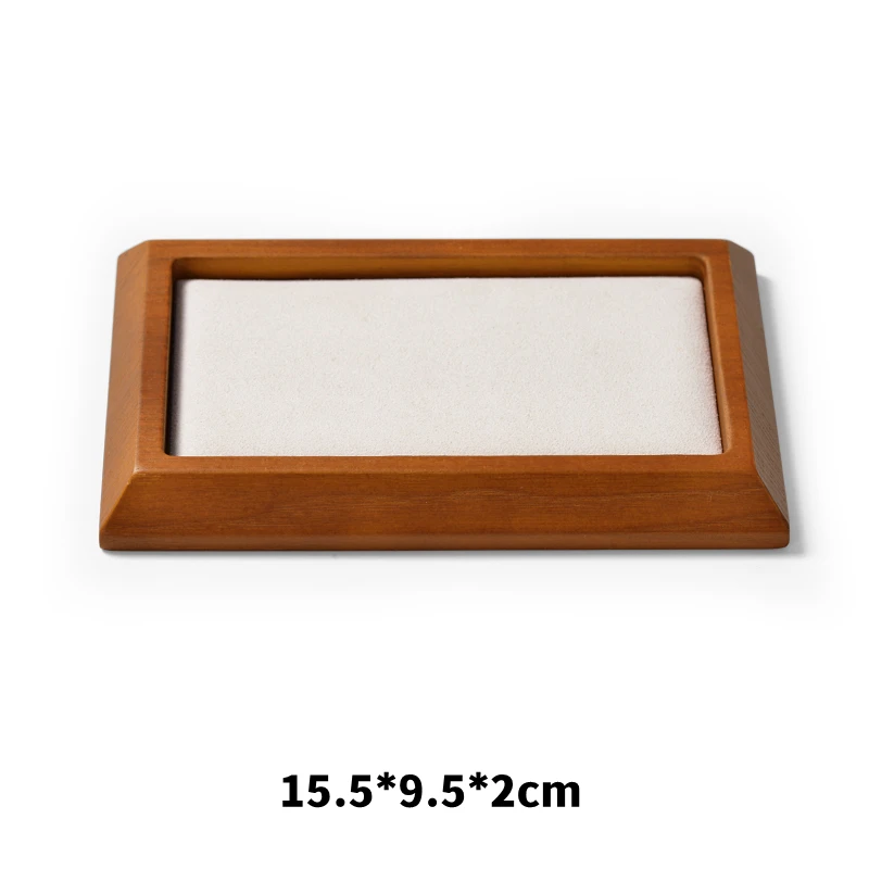Oirlv Solid Wood Jewelry Organizer Tray Stackable Brown 3