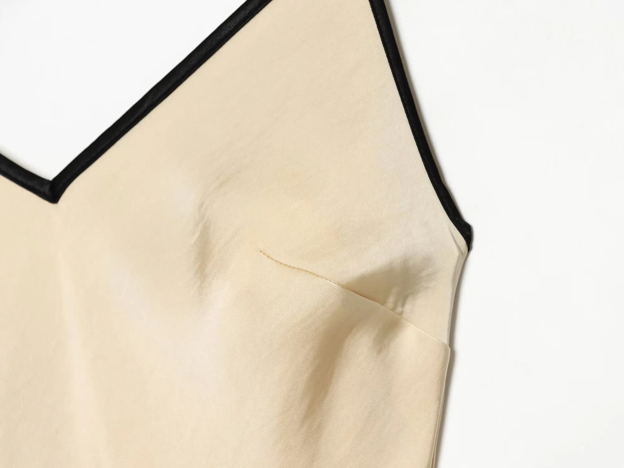 TFMLN Damen-Midikleid, lässig, mit Hosenträgern, elegant, schmal geschnitten, kontrastfarben, für den Sommer, Damen, V-Kragen, modisch, für Partys, lange Kleider – Detail 6
