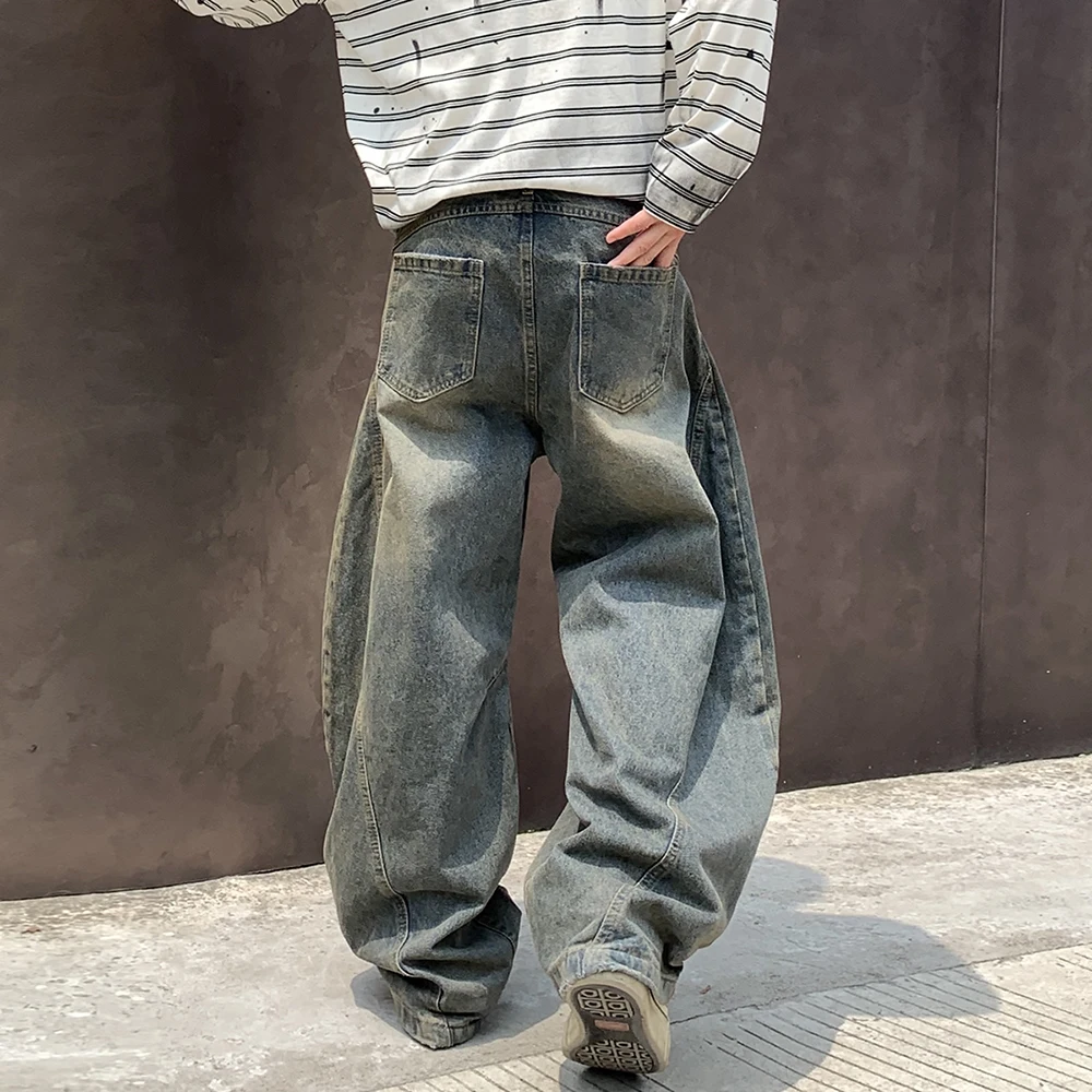 Moda urbana Hip-hop Retro lavado Jeans para hombres Y2k americano pantalones de pierna ancha sueltos nuevos pantalones vaqueros casuales pantalones vaqueros manguera Herren