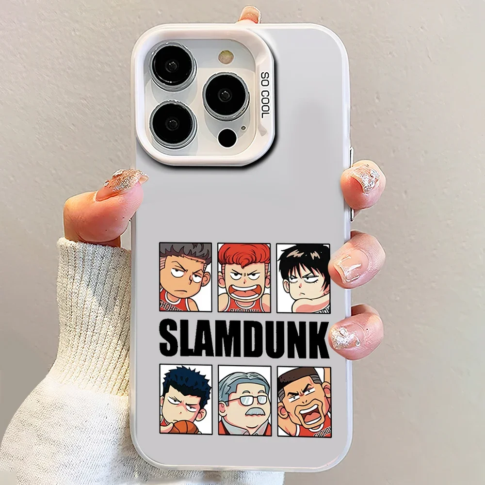 Anime S-Slam D-Dunk Laser Phone Case for iPhone 12 11 13 14 15 16 Max Pro Plus IMD Shockproof Silicone Coque