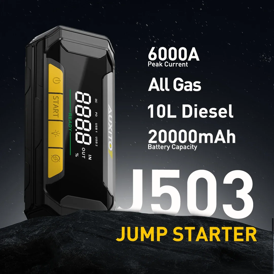 J503 Portable 6000A Jump Starter Power 12V Battery Jump Box 20000 mAh for Car Truck