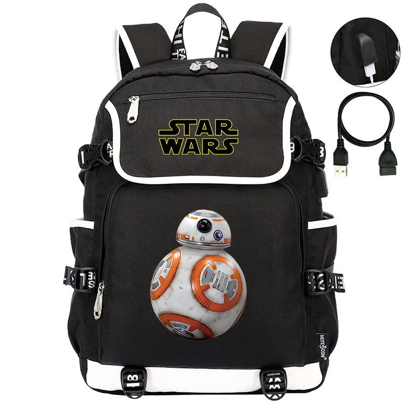 

Star Wars Men Women USB Charging Laptop Travel Backpacks Boys Girls Teenager School Bags Mochila