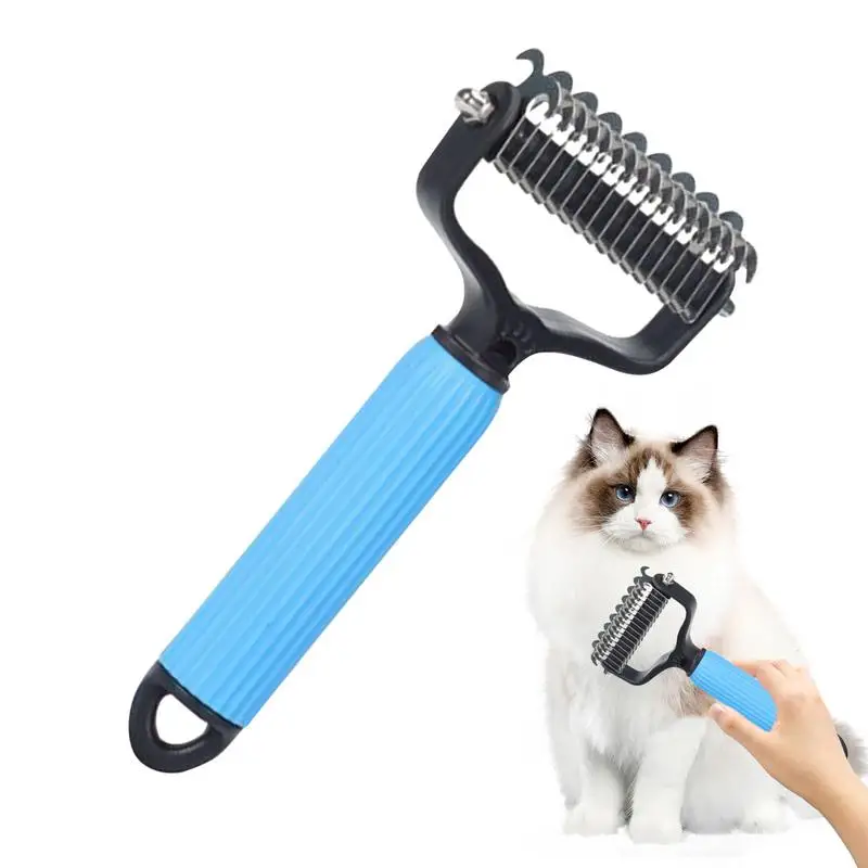 Dog Shedding Brush Dematting Undercoat Rake Dog Grooming Brush With Non-slip Handle Dog Brush Cat Brush Deshedding Tool For Pet