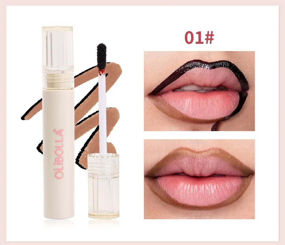 Abziehbarer Lippenstift: Langanhaltender, wasserfester, pink-roter Lippenkontur-Tint, transferfest, nicht abfärbend, für volle Lippen – Lipgloss-Make-up – Detail 10