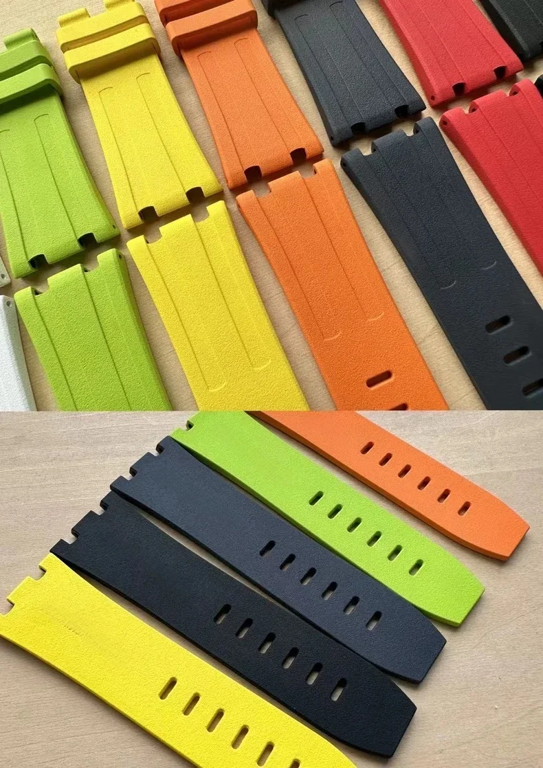 28-24mm Watchband for  AP Strap  15710 15703 FKM Rubber Watch Strap Pin Buckle Silicone Band