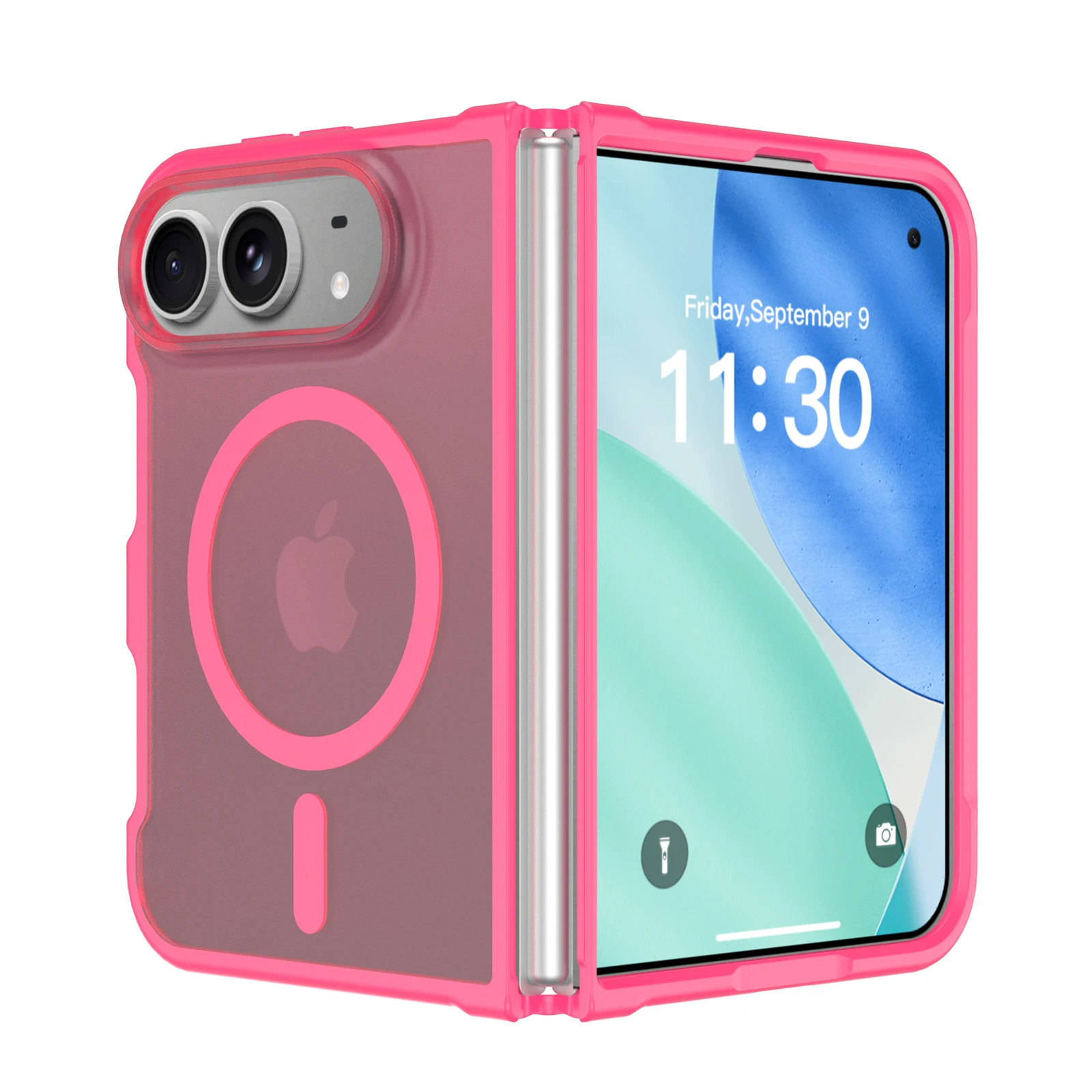 Für iPhone Duo Hülle Leistungsstarke Magnetische Saugkraft Hartschale TPU+PC Matt Anti-Sturz Handyhülle Transluzent Mattiert – Detail 1