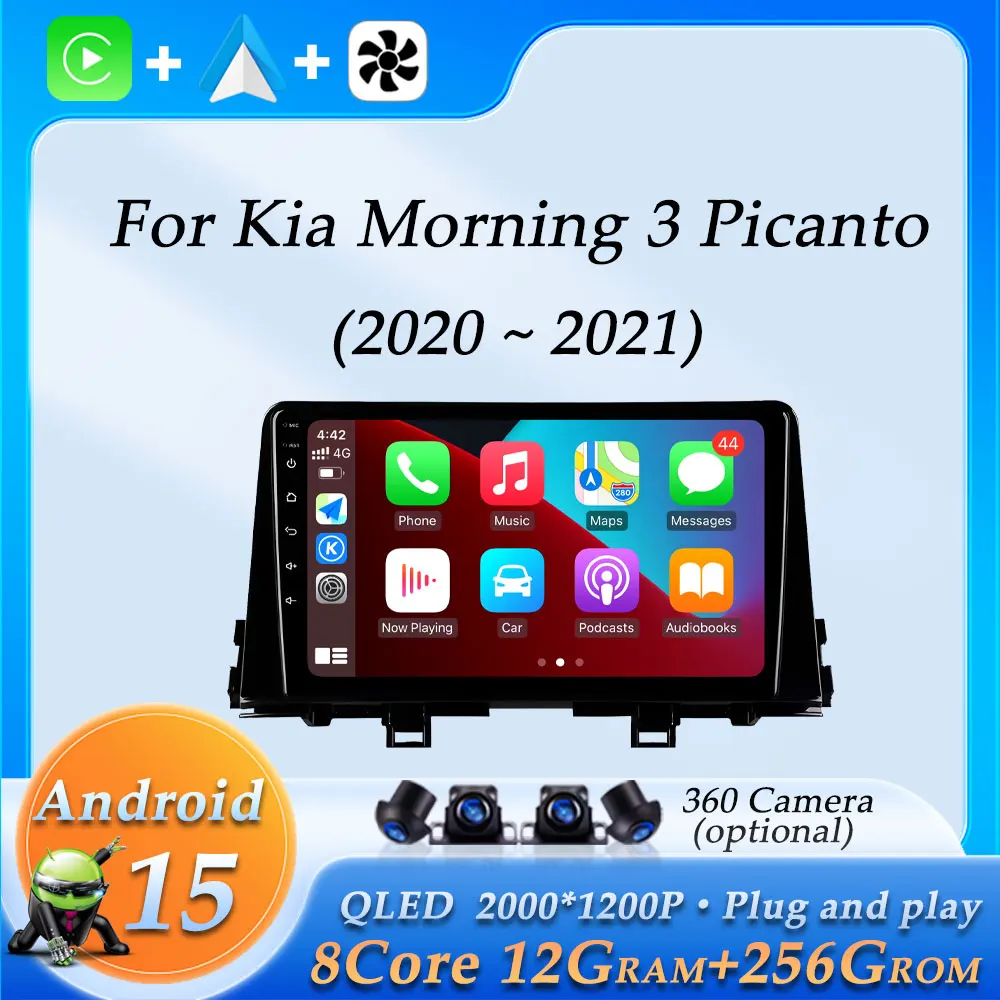 

Car Radio Video Multimedia Audio Player for Kia Morning 3 picanto 2020 - 2021 Wireless CarPlay GPS Navi DSP Stereo Split Screen