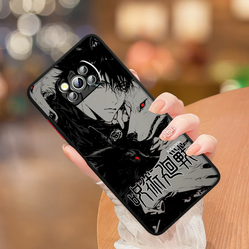 Luxury Jujutsu Kaisen Art Frosted Translucent For Xiaomi Mi Poco X5 X4 X3 M6 M5S M5 M4 M3 F5 F4 F3 F6 Pro 5G Back Phone Case