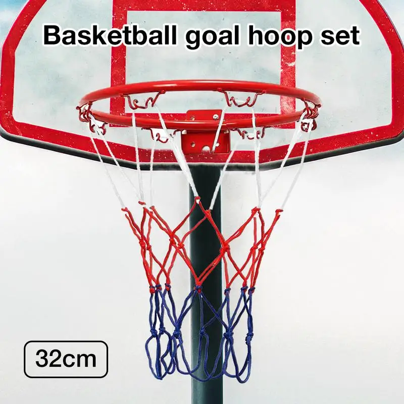 32cm Basketball Hoop Sets Heavy Duty Wall Mounted Ring Goal Wall Rim Hangin Basket Net In / Outdoor Sport Kids Safety Funny Toy