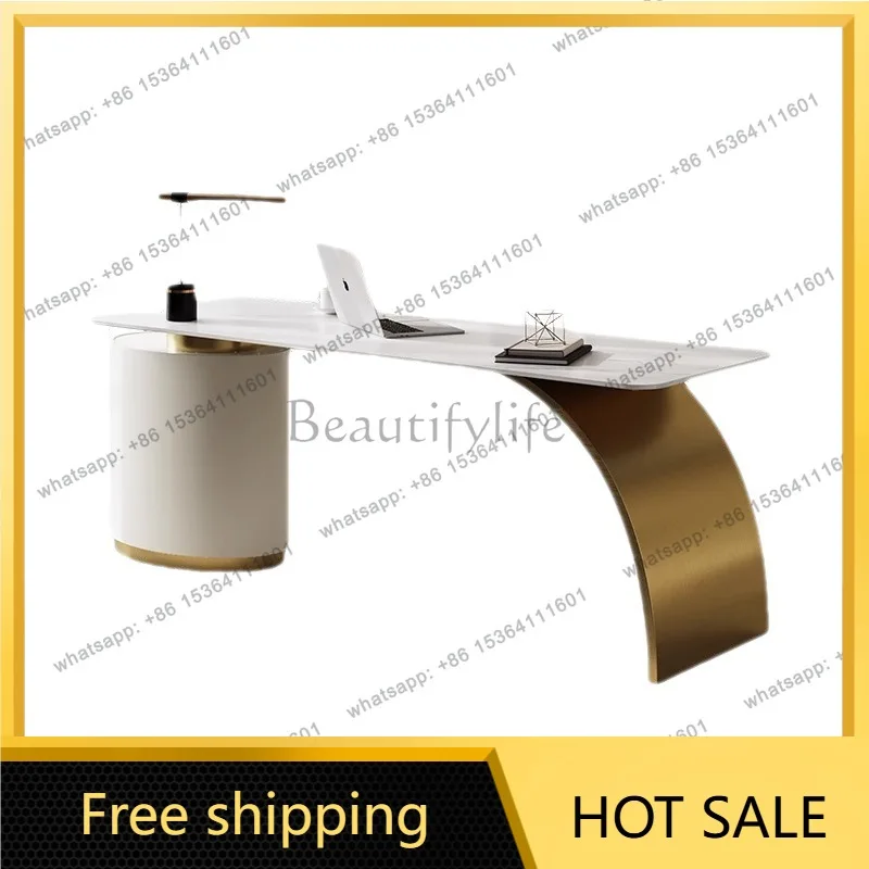 XX. Light luxury rock slab desk bedroom household small apartment modern simple desk