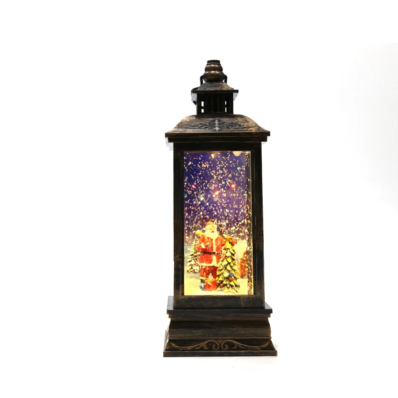Christmas Snowflake Projection Candle Light Desktop Ornament Night Light for Home Holiday Decoration