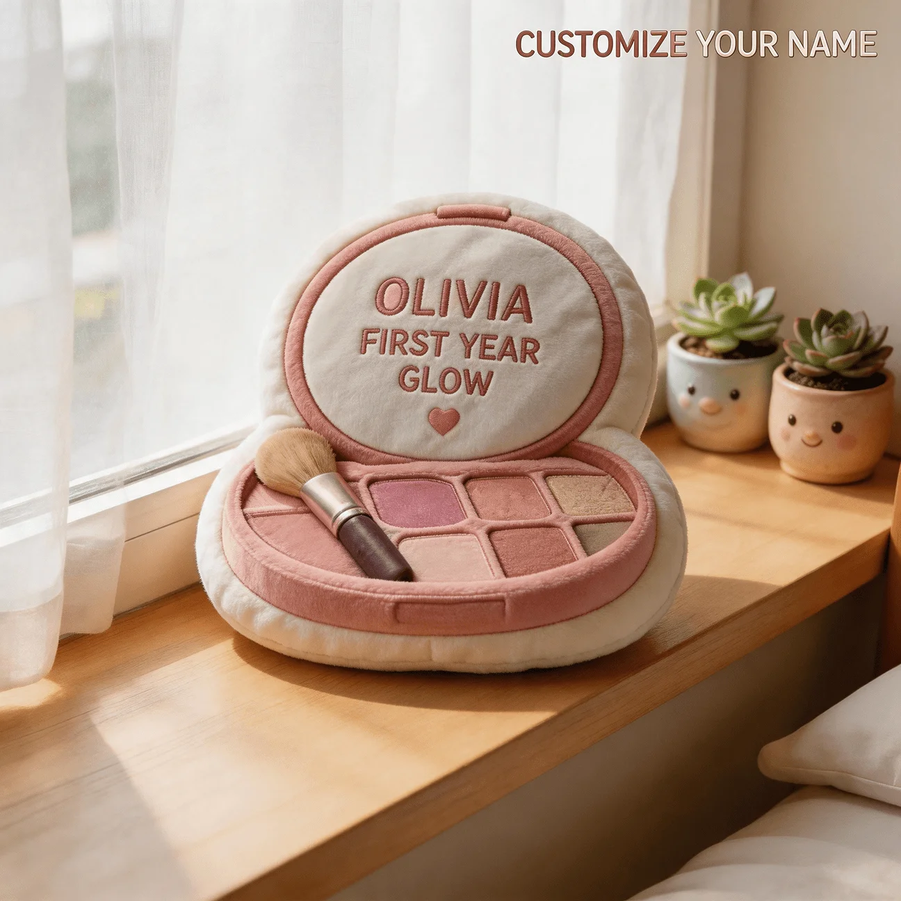 Custom Personalized Photo Shaped Pillow, Makeup Palette Design Decorative Cushion, 70CM Large Size Accent Pillow for Sofa And Be
