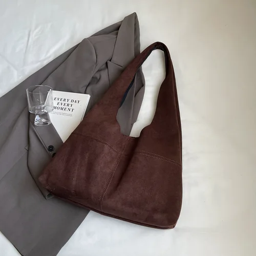 Imagen 2 del producto Bolso de hombro de tela de pu esmerilada, bolso de mano, diagonal, simple, informal, moda retro, Otoño e Invierno