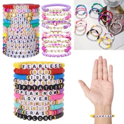 11/14 PCS Colorful Friendship Bracelets for Taylor Swift Fans Album Bracelets Letter Beads Bracelet for Tween Girl Party Favors