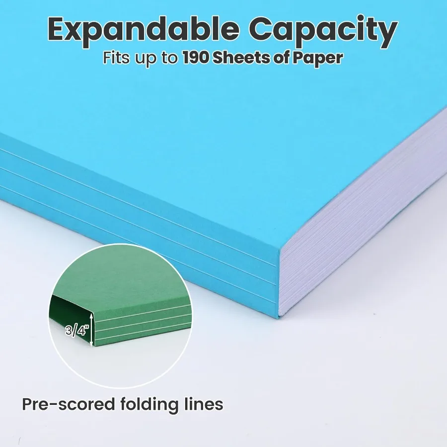 Gekleurde dossiermappen 16 verpakkingen Letter-formaat 1 3 Gesneden tabblad. Chromatische Manila-mappen 8,5 x 11, voor documenten Bestandsmappen met opvouwbaar