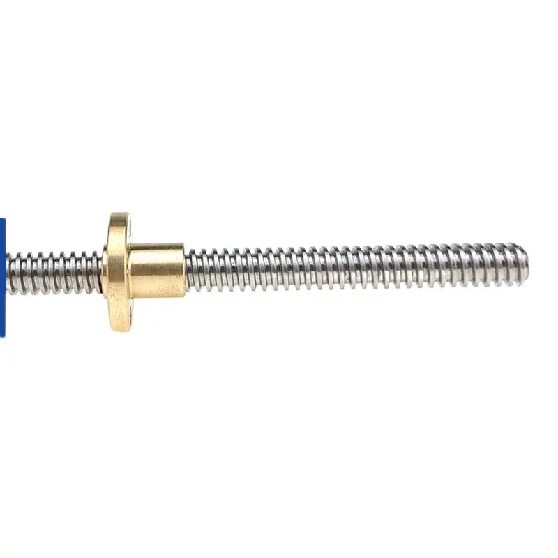 304 Stainless Steel T8 Lead Screw Stepper Motor Lead2mm 4mm 8mm 3D Printer Lead Screw Trapezoidal Lead Screw with Nut 100-550mm