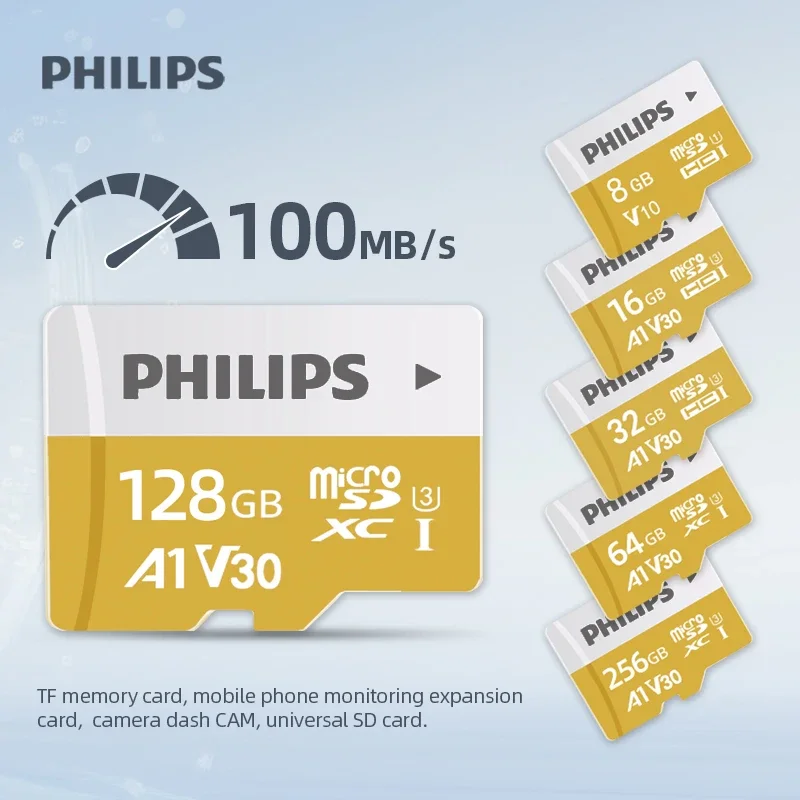

Карта Philips Micro SD, высокоскоростная карта памяти 8 ГБ/16 ГБ/32 ГБ/64 ГБ/128 ГБ/256 ГБ, расширенные игровые устройства, смартфоны и планшеты