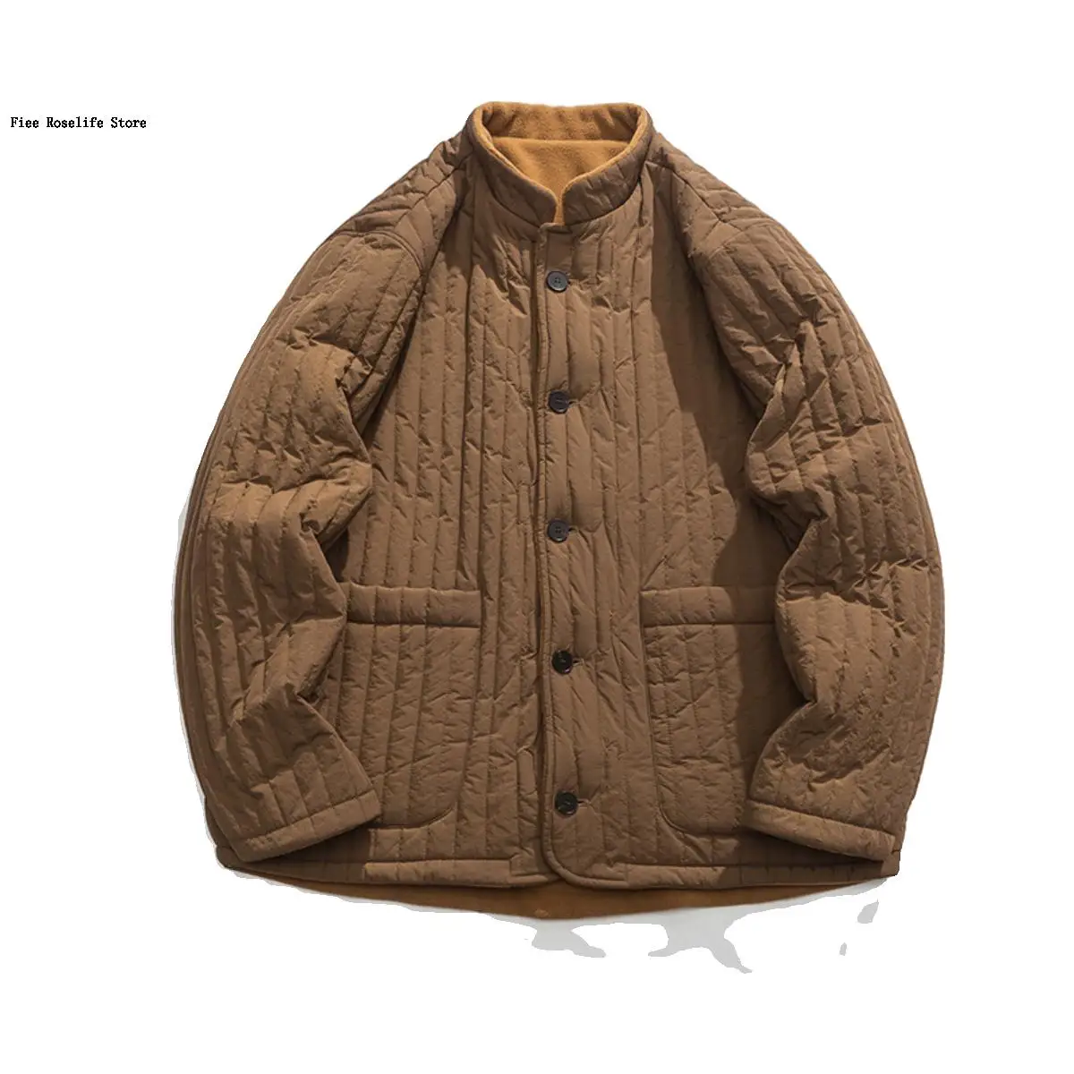 Spring and Autumn Winter Simple Retro Stand Up Collar Double Sided Casual Ethnic Long Sleeved Jacket Chinese Coat Men