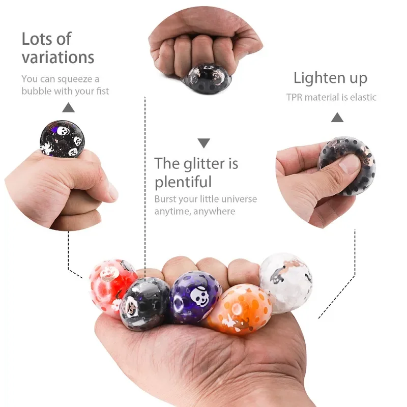 Mini Halloween Stress Ballen 3.5 cm Squishy Zintuiglijke Fidget Speelgoed voor Kinderen & Volwassenen Anti-Angst Relief Feestartikelen Geschenken