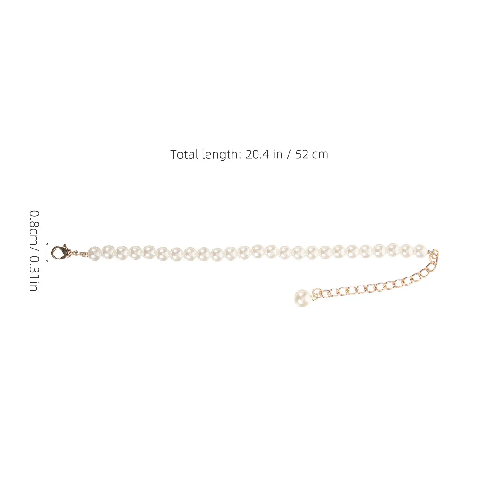 

2Pcs High Heel Pearl Chain Decorative Metal Ankle Straps for Heels Non-Slip Shoe Strap Extender for Women Stylish Walking