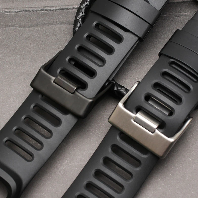 350mm Watchstrap Rubber Wristband Adjustable Black Kit Outdoor Set Sport Stainless Steel Sweat-proof Waterproof