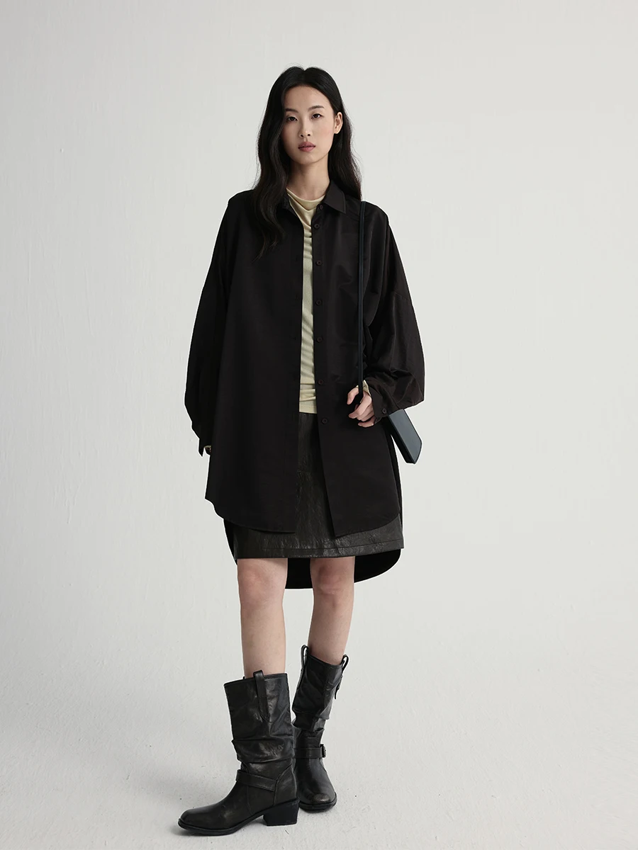 

Женская тонкая кофта Caremind с длинным рукавом, осенне-зимняя верхняя одежда свободного кроя в стиле бойфренд, повседневная, модная, с защитой от солнца