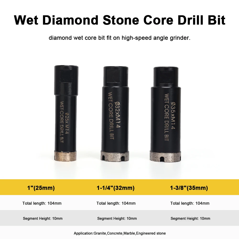 Imagem -04 - Diamante Wet Core Bit para Perfuração de Pedras e Telhas M14 D25 Mm35 mm