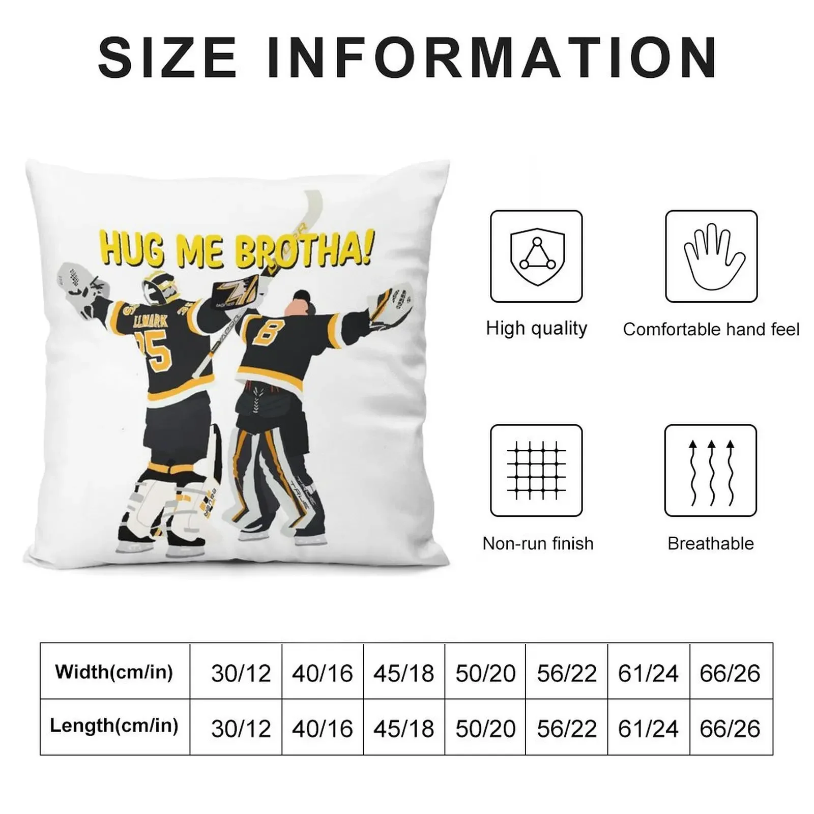 Hug Me Brotha! Jeremy Swayman and Linus Ullmark Hug Throw Pillow Cushion Cover Set Decorative Cushions For Luxury Sofa pillow