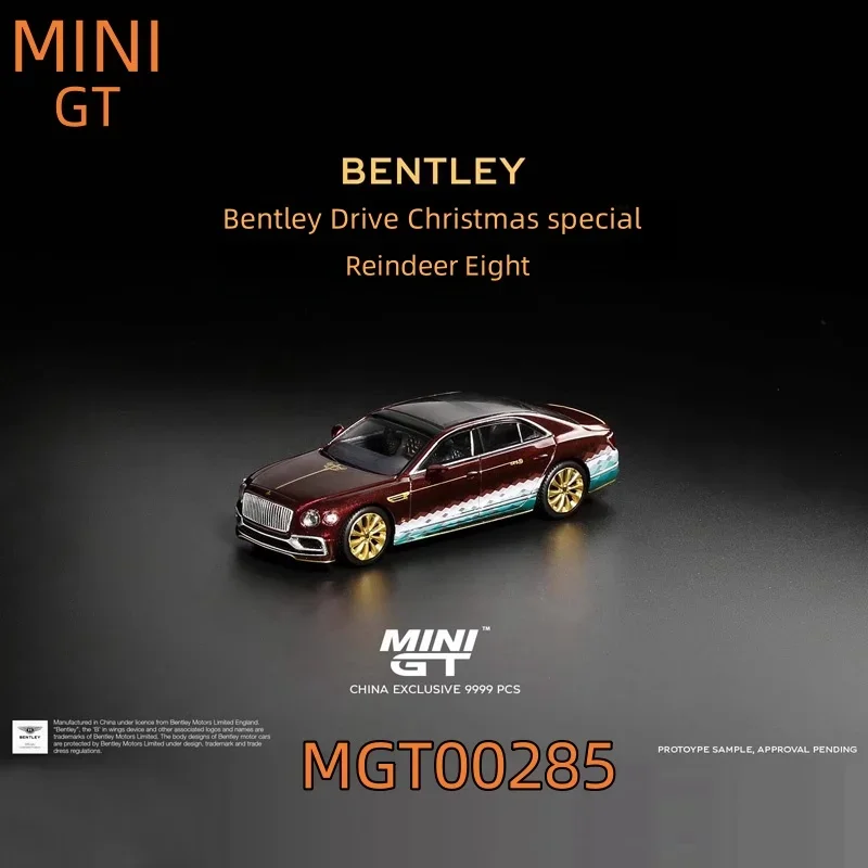 MINI GT China Limited edition 1:64 Bentley Gallop Christmas Limited Edition TEShi Car Reindeer 8 alloy die-cast model ，boy toy