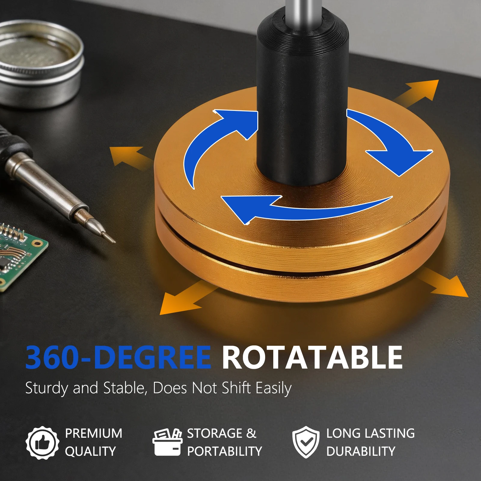 Toolour 360° Rotation Soldering Wire Braket Solder Dispenser Reel Adjustable Roll Holder Welding Tool Accessories