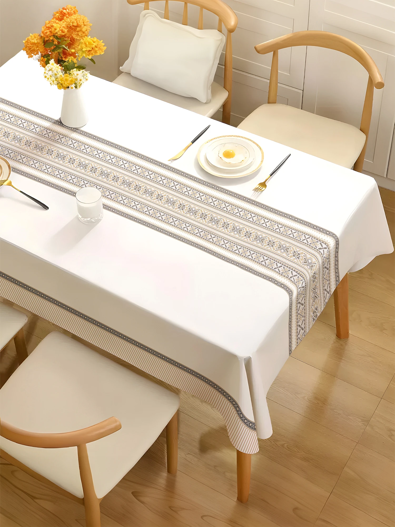 

Tablecloth 2025 new waterproof, oil-proof and anti-scalding leave-in dining table cloth, table mat rectangular household