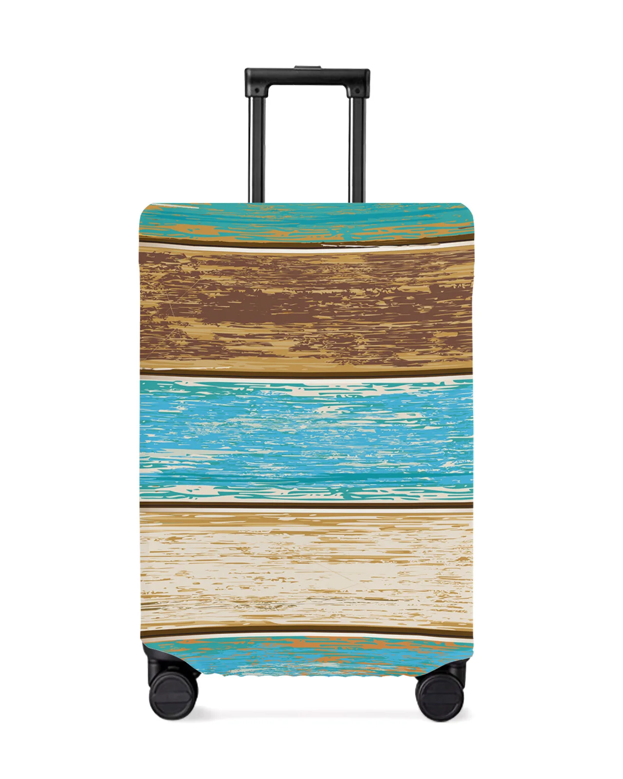 Retro Farmhouse Gradient Wood Grain Travel Luggage Protective Cover Travel Accessories Suitcase Elastic Dust Case Protect Sleeve