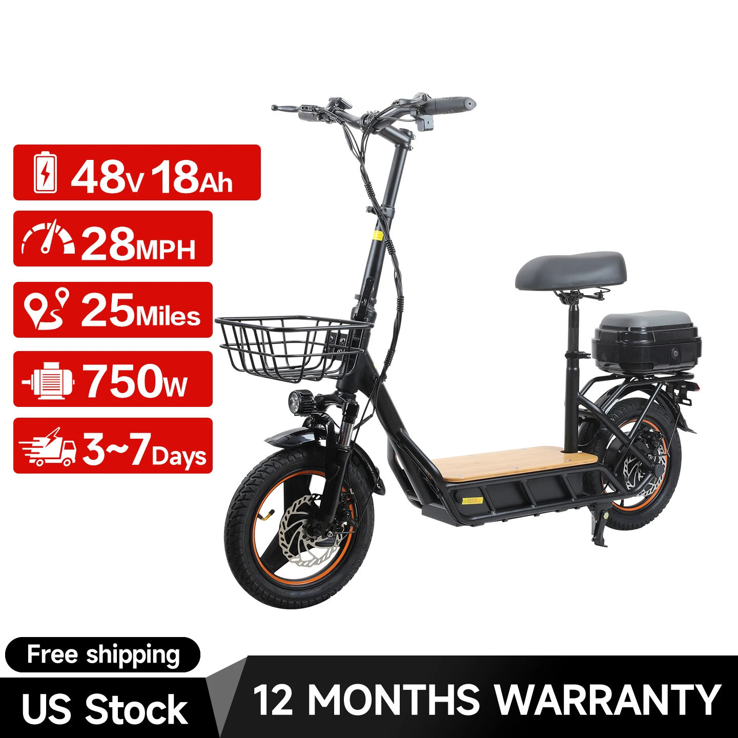 

FREEBOY H14 Adult Electric Scooter 750W Motor 48V 18Ah Battery 14 Inch Tire city Folding Scooter