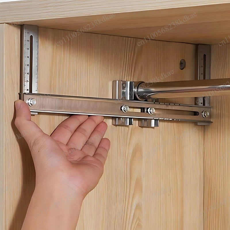 Wardrobe Rod Installation Ruler, Flange Base Hole Locator, Woodworking Punch Positioner