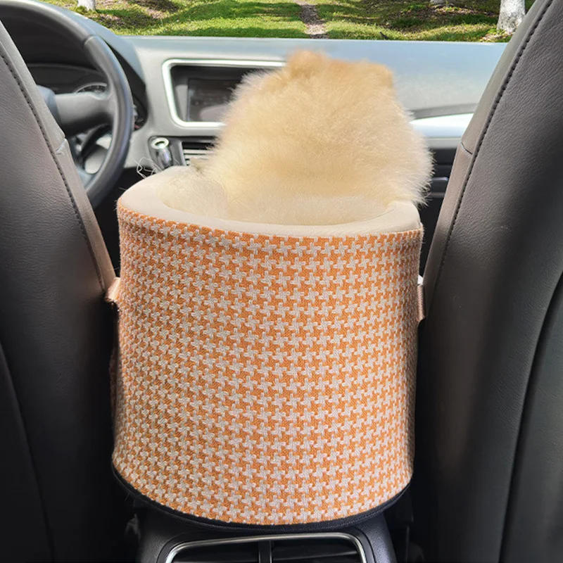 Portable Dog Car Seat Pet Travel Transport Bag for Cats Small Dogs Car Central Dog Car Seat Bed Cute Pet Car Seat with Bow