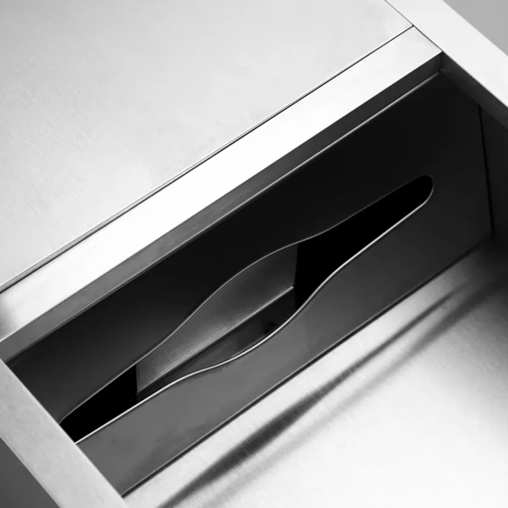 garbage socket, tissue dispenser 2-in-1 office, hotel restroom, metal stainless steel combination unit