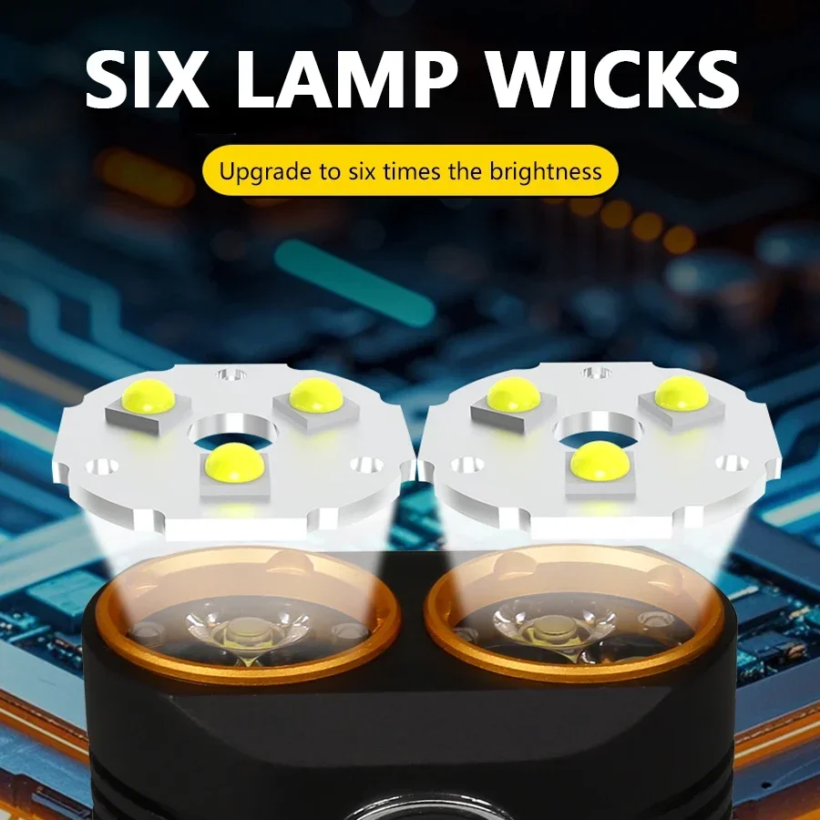 Lampes de poche super lumineuses à 6 LED, rechargeables en alliage d'aluminium, avec 4 Modes, lampe de travail magnétique, lampes d'extérieur